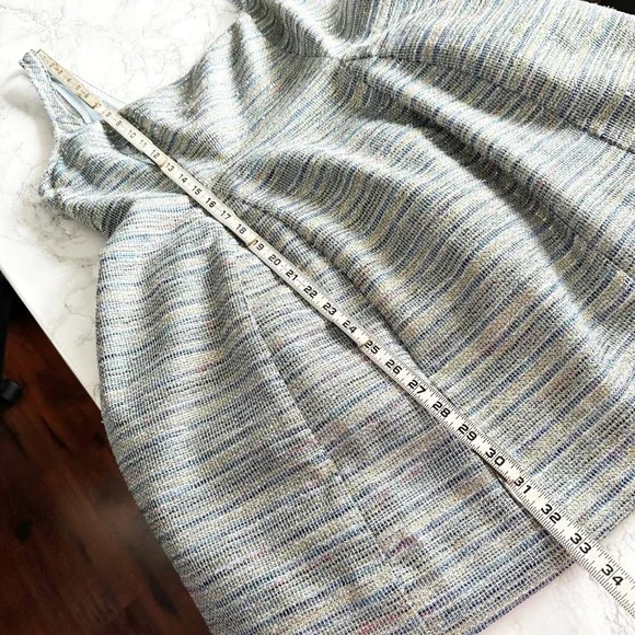 By Anthropologie Silver Metallic Tweed Fit Flare Mini Dress women's size 14‎ NEW
